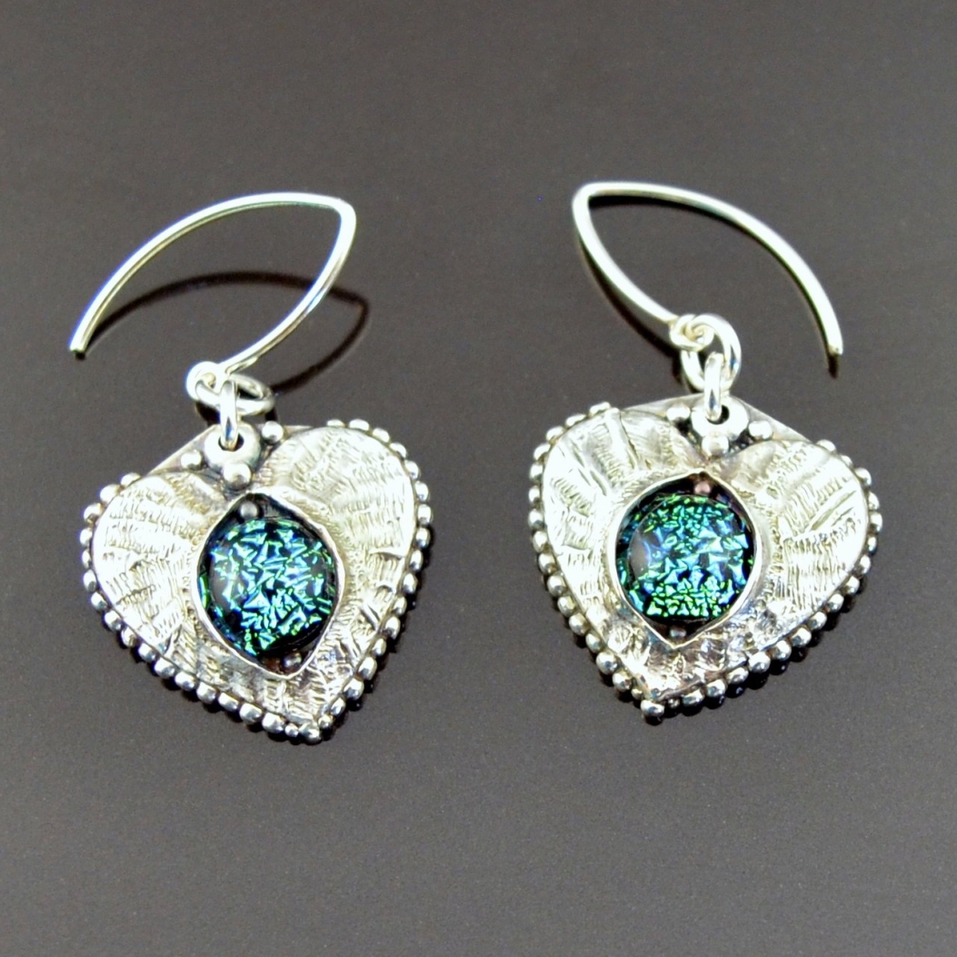 Glass and Silver Earrings by Tracey Spurgin of Craftworx Jewellery Workshops