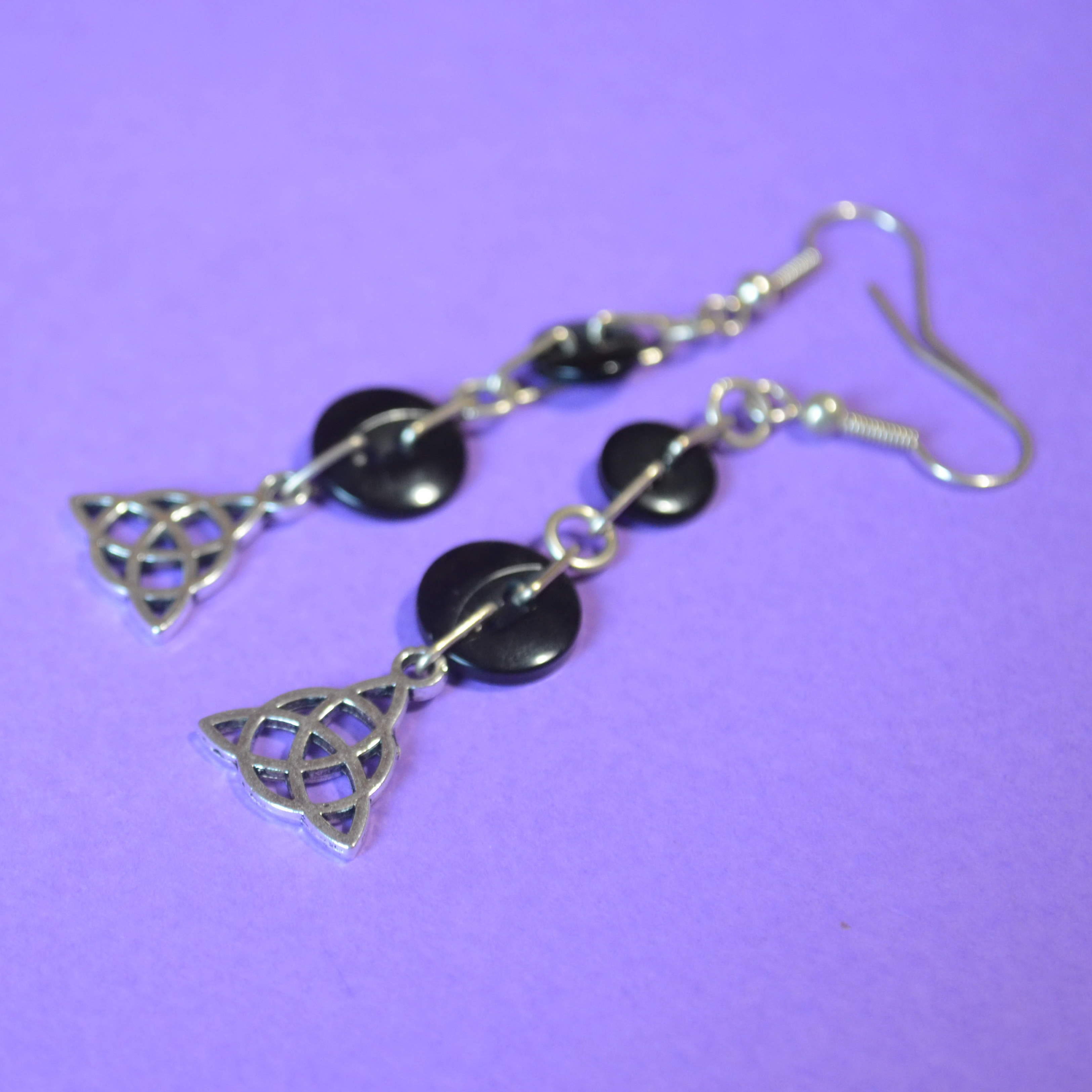 Celtic Knot Two Button Charm Earrings