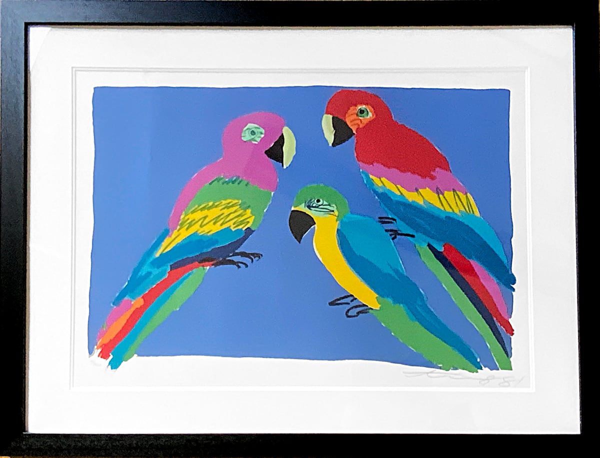 Walasse Ting - Three parrots