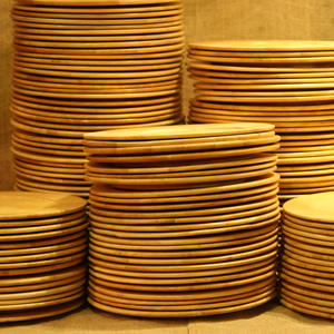Stack of Wooden Plates