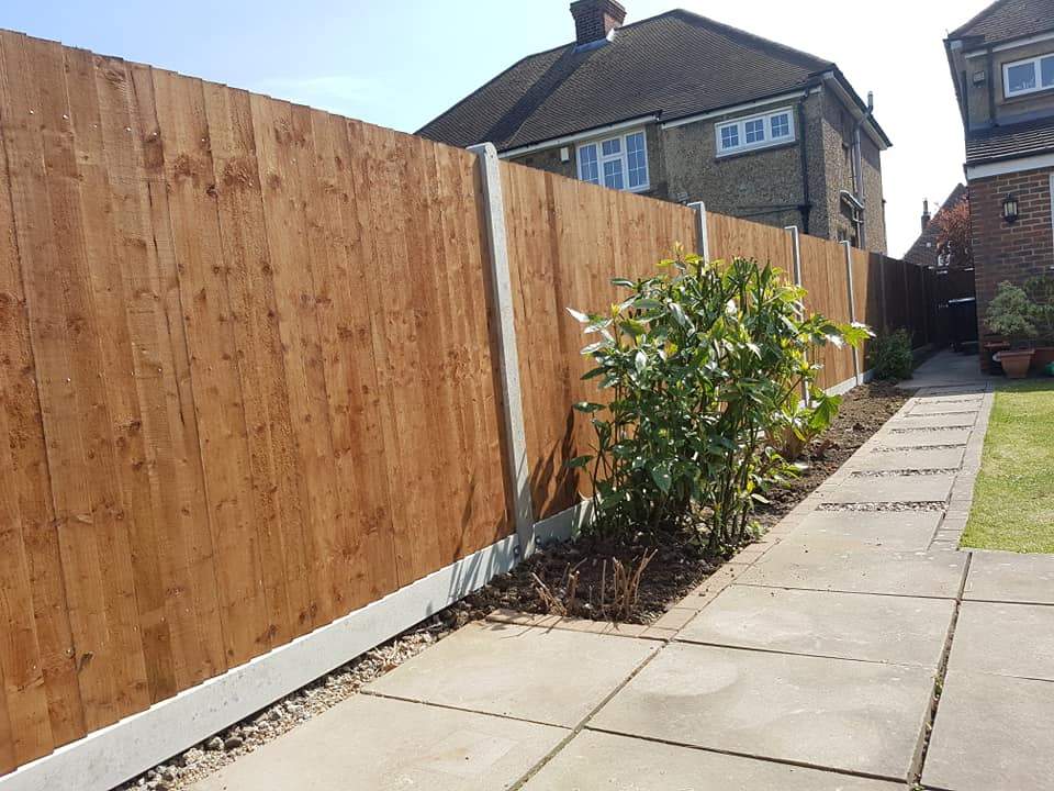 With concrete posts and concrete gravel-boards, Fencing installed in Gravesend
