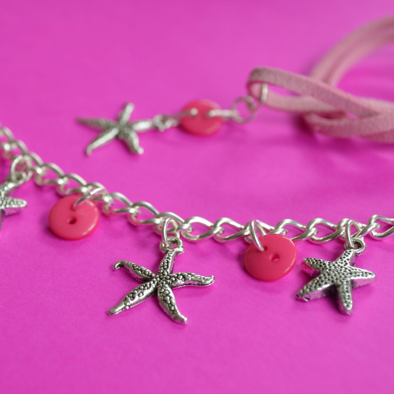 Starfish Child’s Button Charm Necklace
