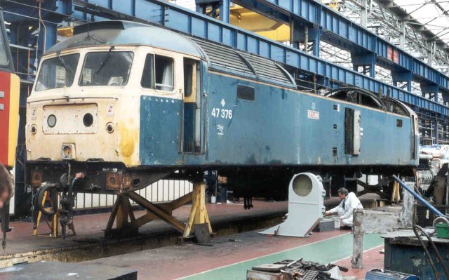47376 under overhaul at Crewe Works in 1995

(Darren Ford)