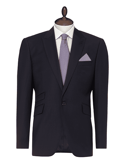 The Navy Tailored Fit suit is available in sizes 34XS to 60XL.