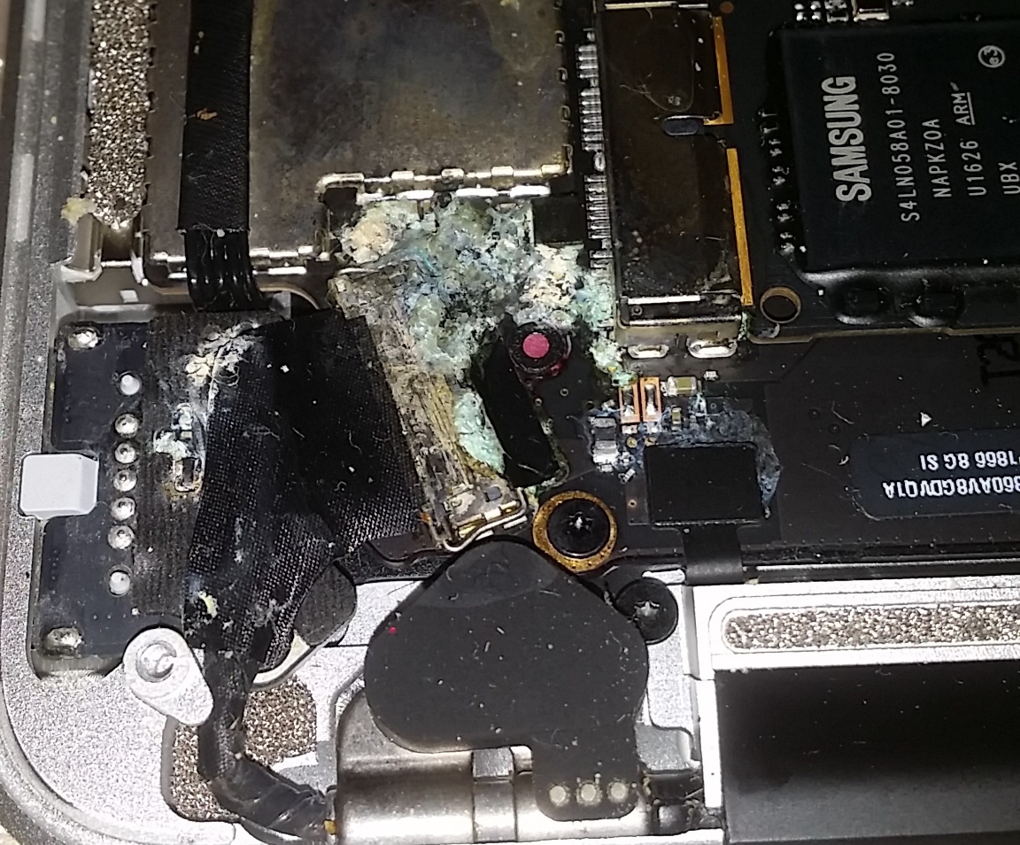 Corrosion around display connector