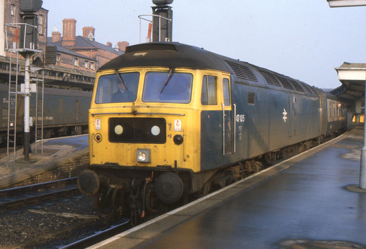 47105 at Derby with the 0820 Leeds - Birmingham - 18/02/84

 (John Goodale)