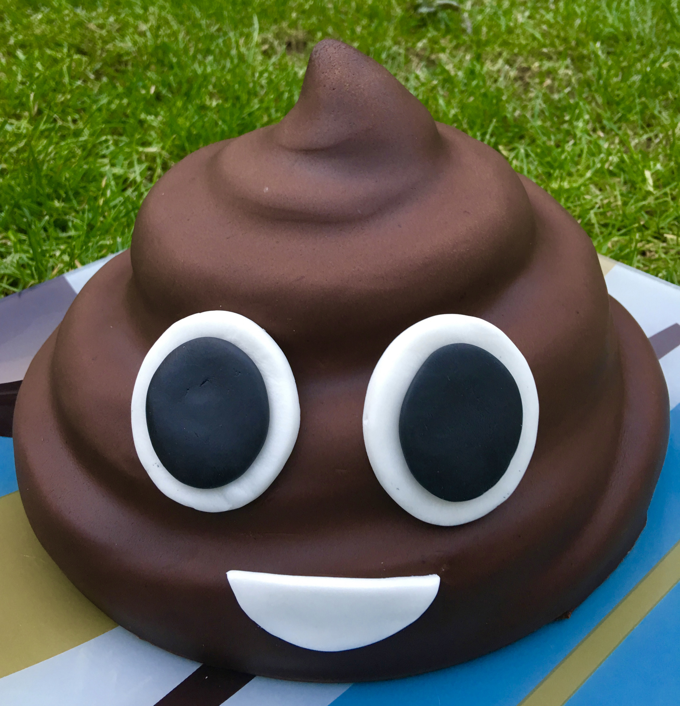 Poop emoji cake