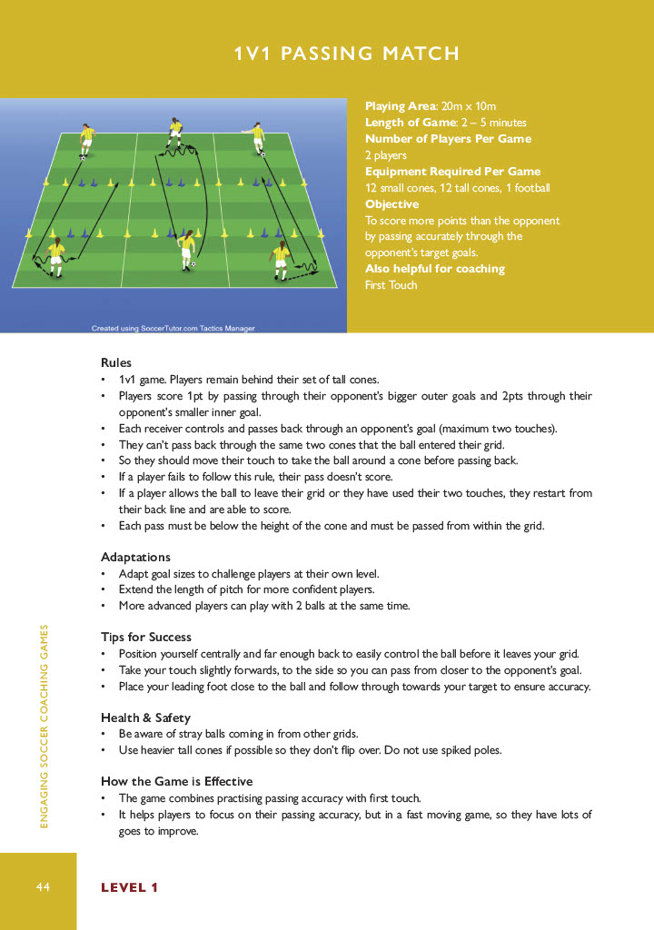 A passing game to challenge players to move their 1st touch into space to pass accurately with pace.
