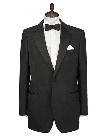 The classic one button jacket will make you feel the part at a ball, graduation or prom