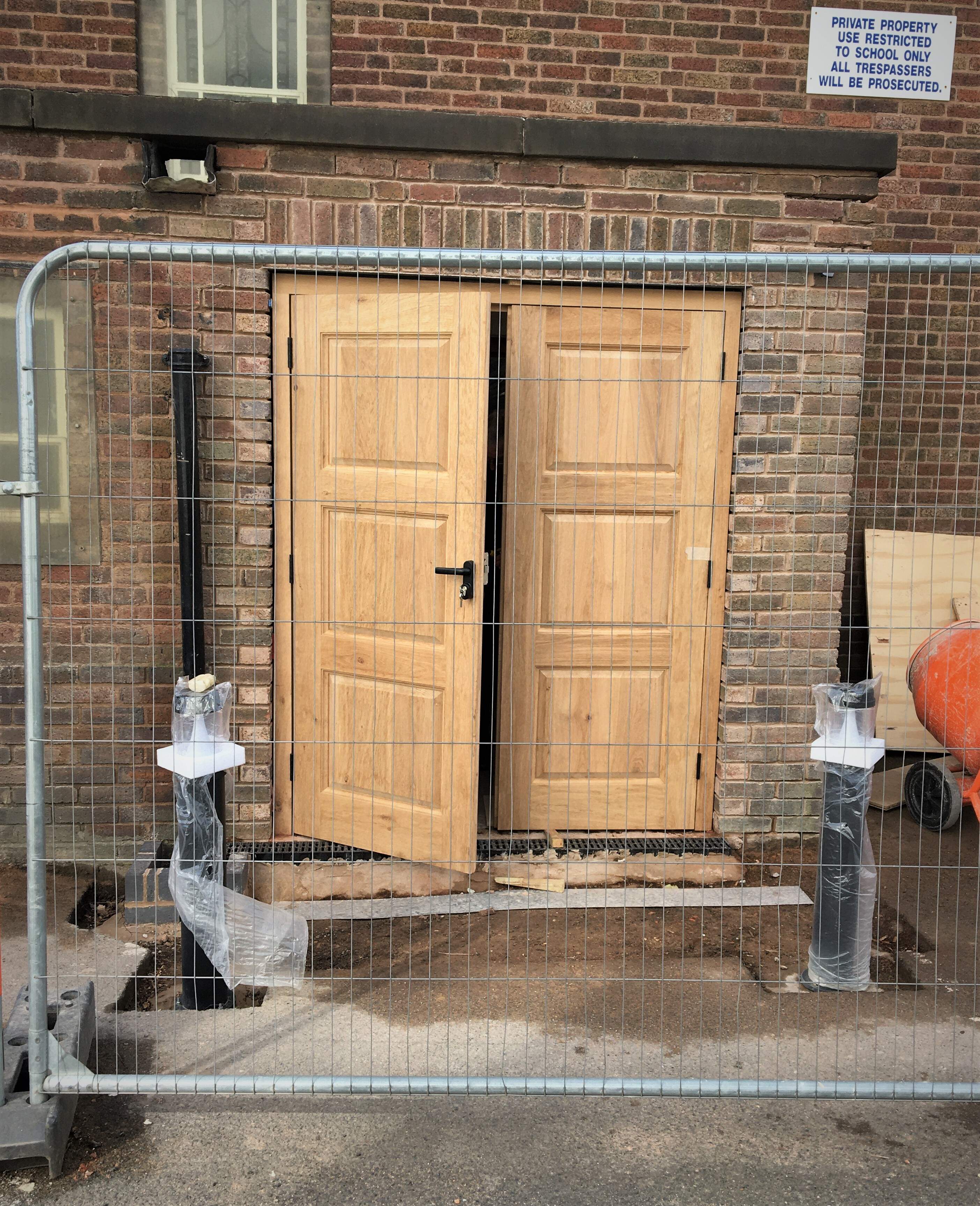 Bespoke oak doors installed