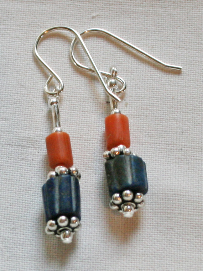 Bactrian Lapis Lazuli earrings.