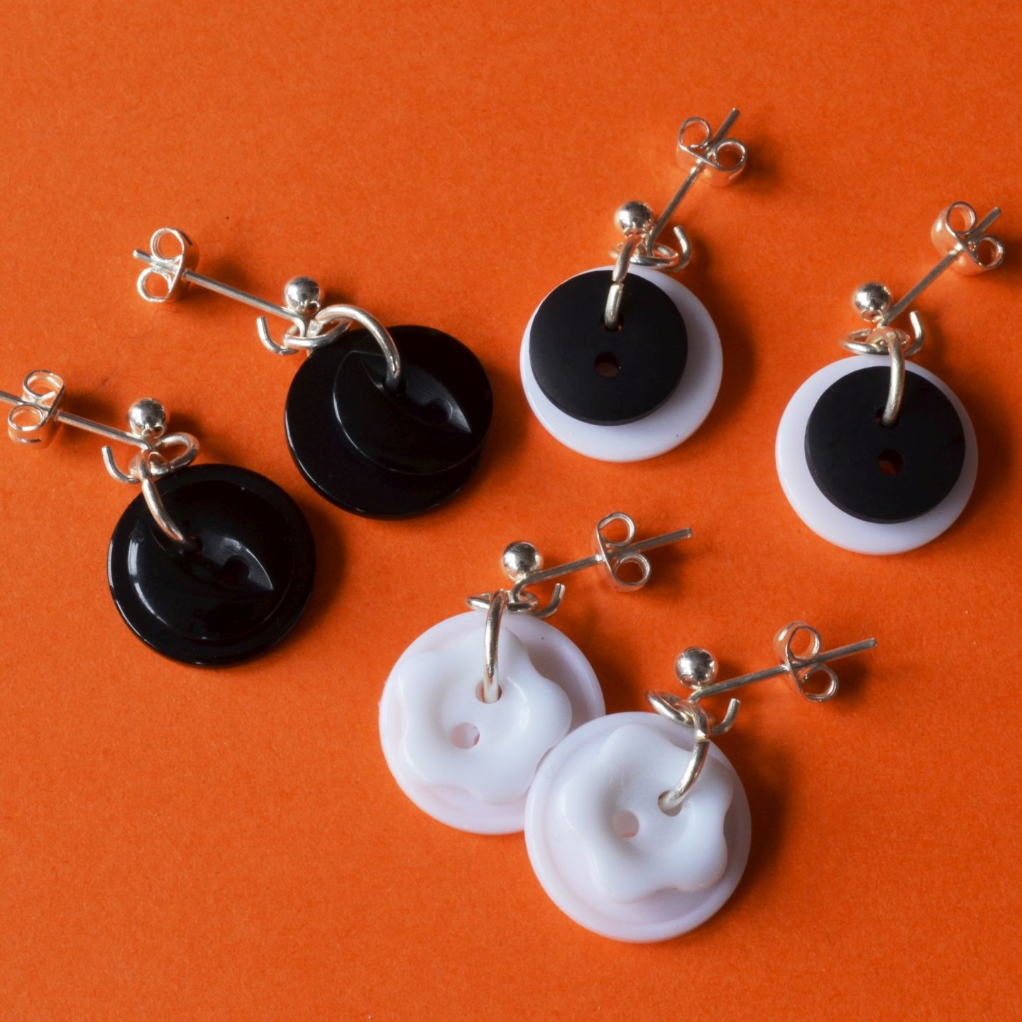 Layer Button Earrings (Choice of Colours)