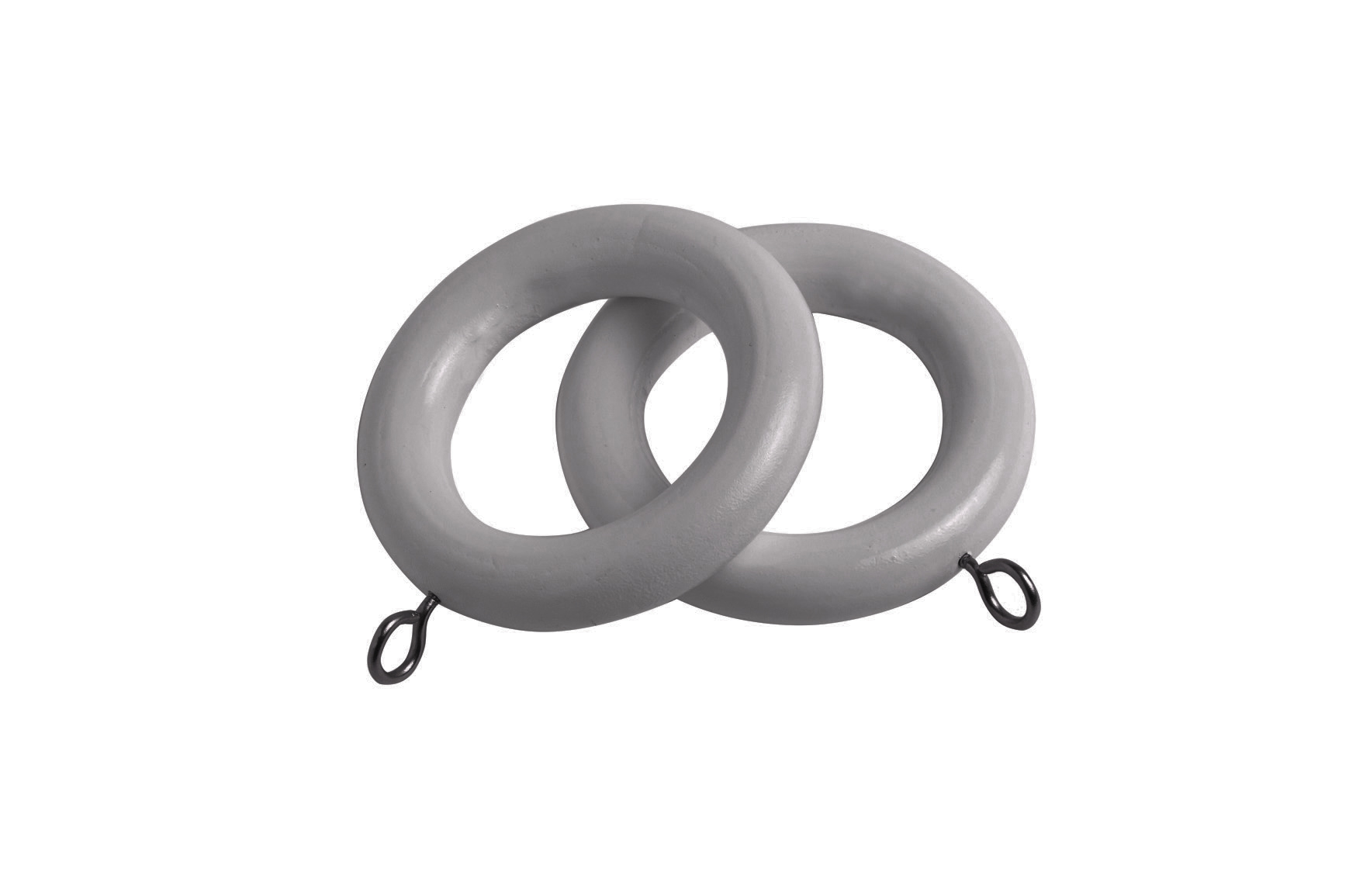 County 28mm Wooden Curtain Rings Light Grey - 4 Pack