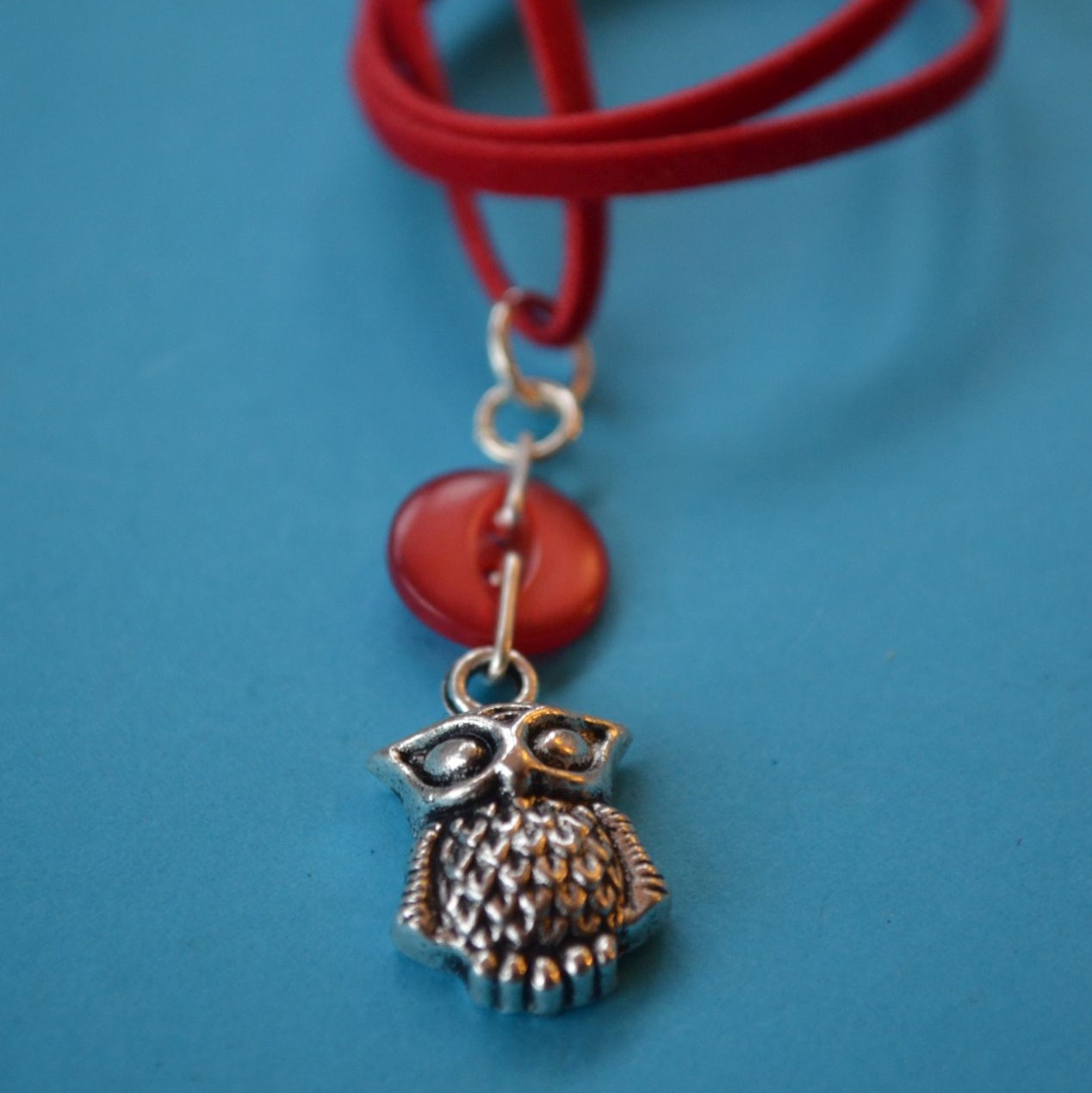 Owl Child’s Button Charm Necklace