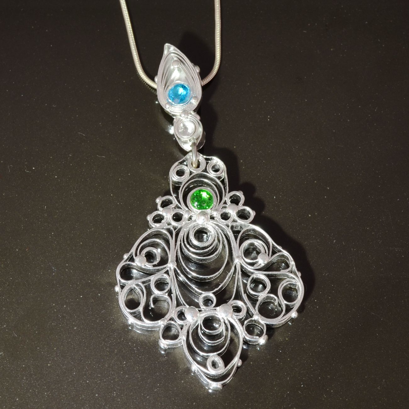 Quilligree Silver Clay Pendant by Tracey Spurgin of Craftworx Jewellery Workshops