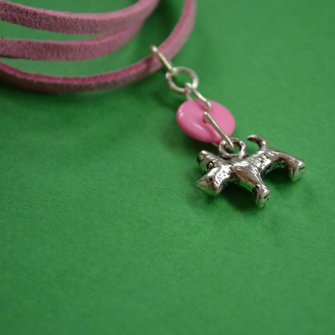Dog Child’s Button Charm Necklace