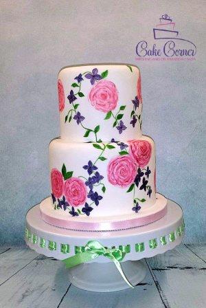 Hand-Painted Wedding Cake