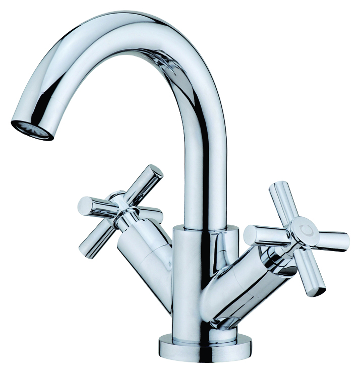 Cross Monobloc Basin Mixer Tap with Waste