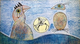 Max Ernst - Oiseaux (blue background)