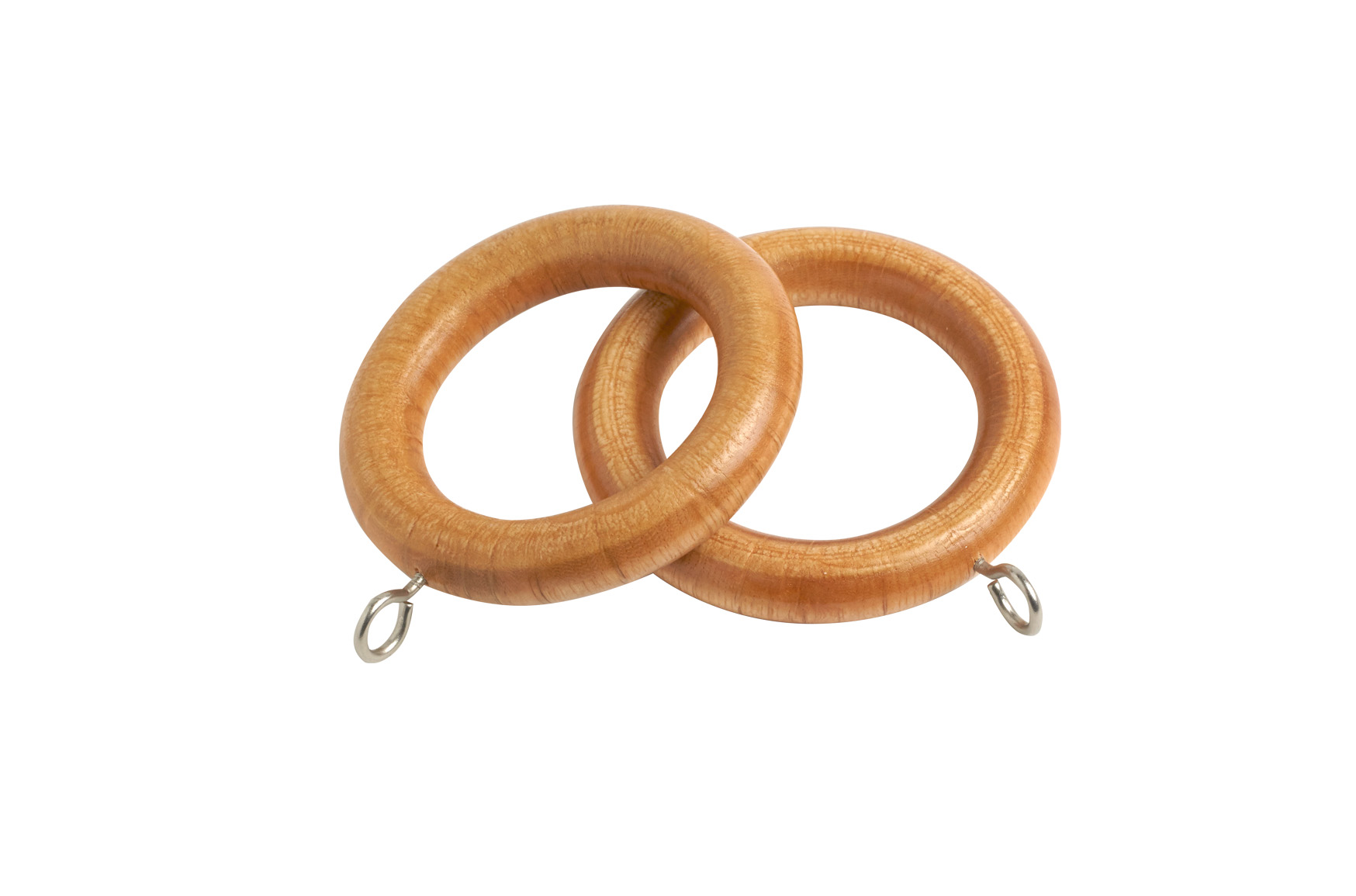 County 28mm  Wooden Curtain Rings Light Ash - 4 Pack