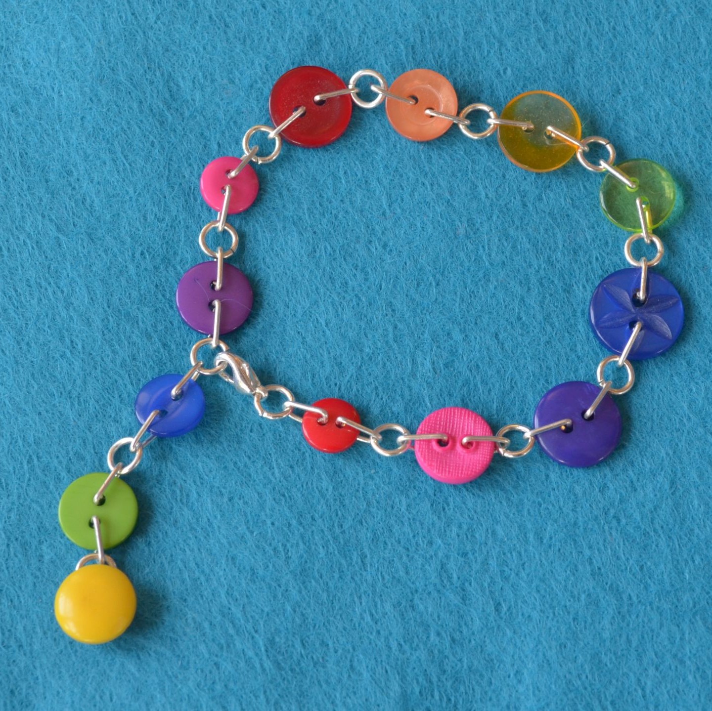 Rainbow Button Chain Bracelet
