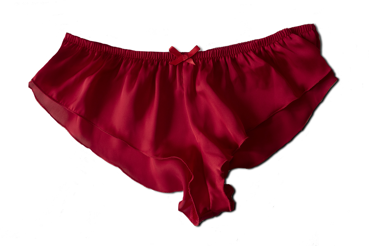 Micro Silky Satin French Knickers Red