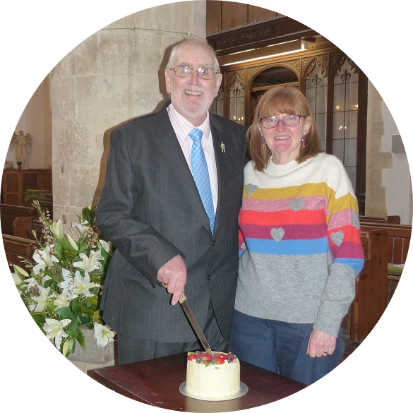 Norman & Sandy, marking the occasion with fabulous cake from Teresa