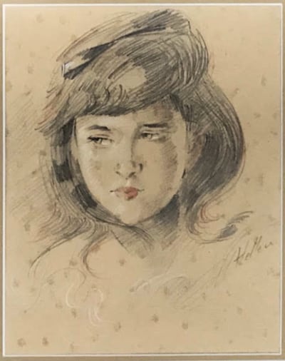 after Paul Caesar Helleu - Portrait de Jeune Fille (Mademoiselle Ellen Helleu)