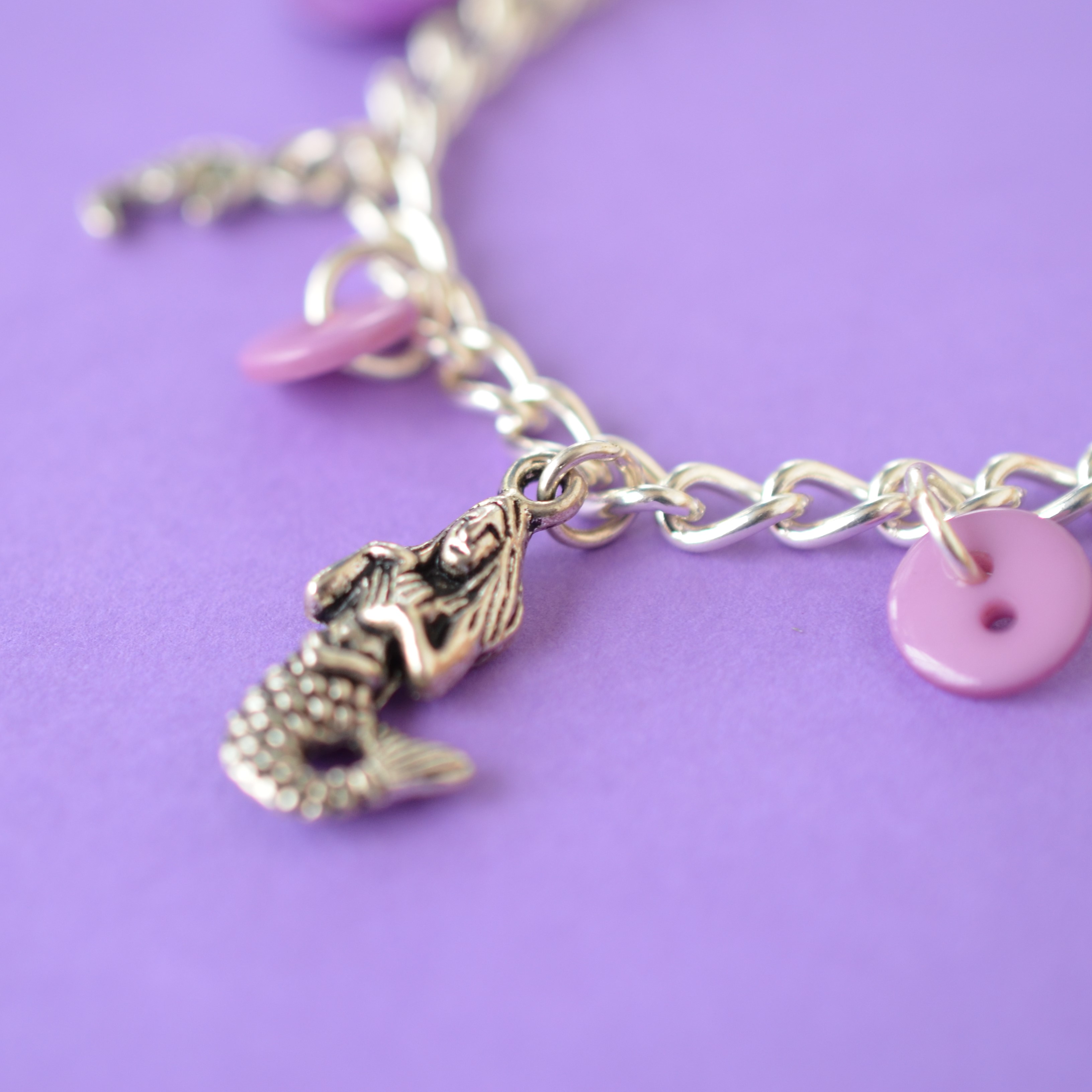Mermaid Child’s Button Charm Bracelet