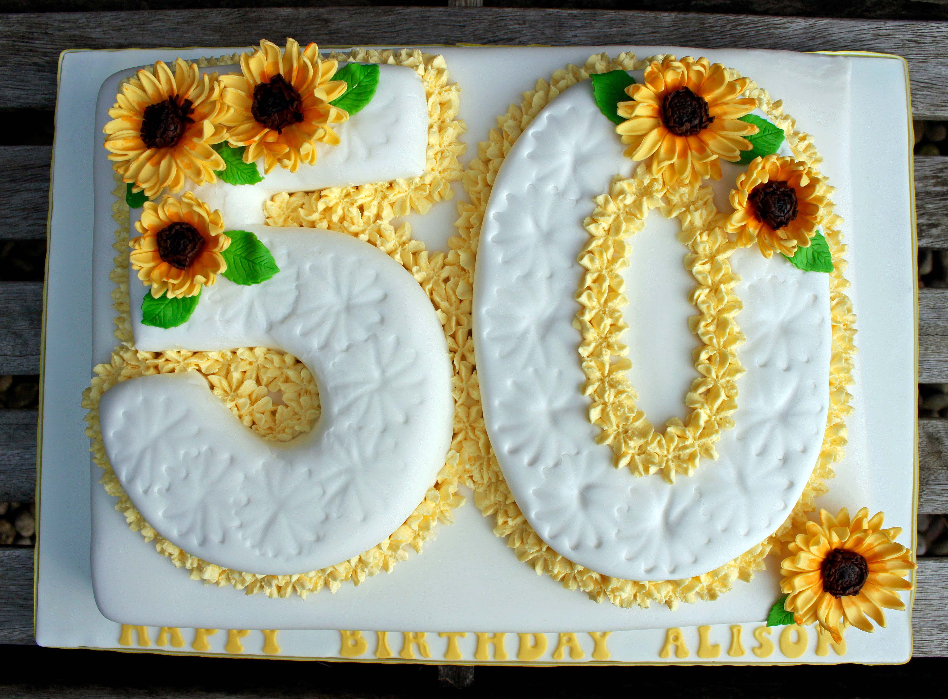 50th birthday sunflower cake
