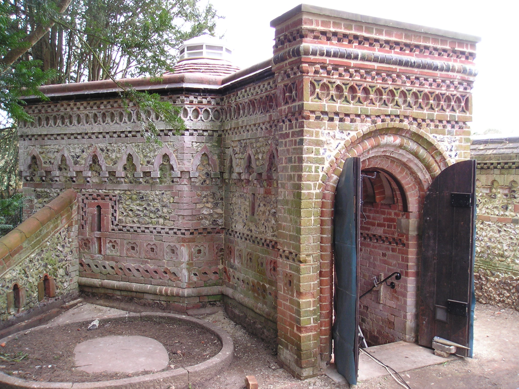 Mausoleum after brickwork restoration and pointing