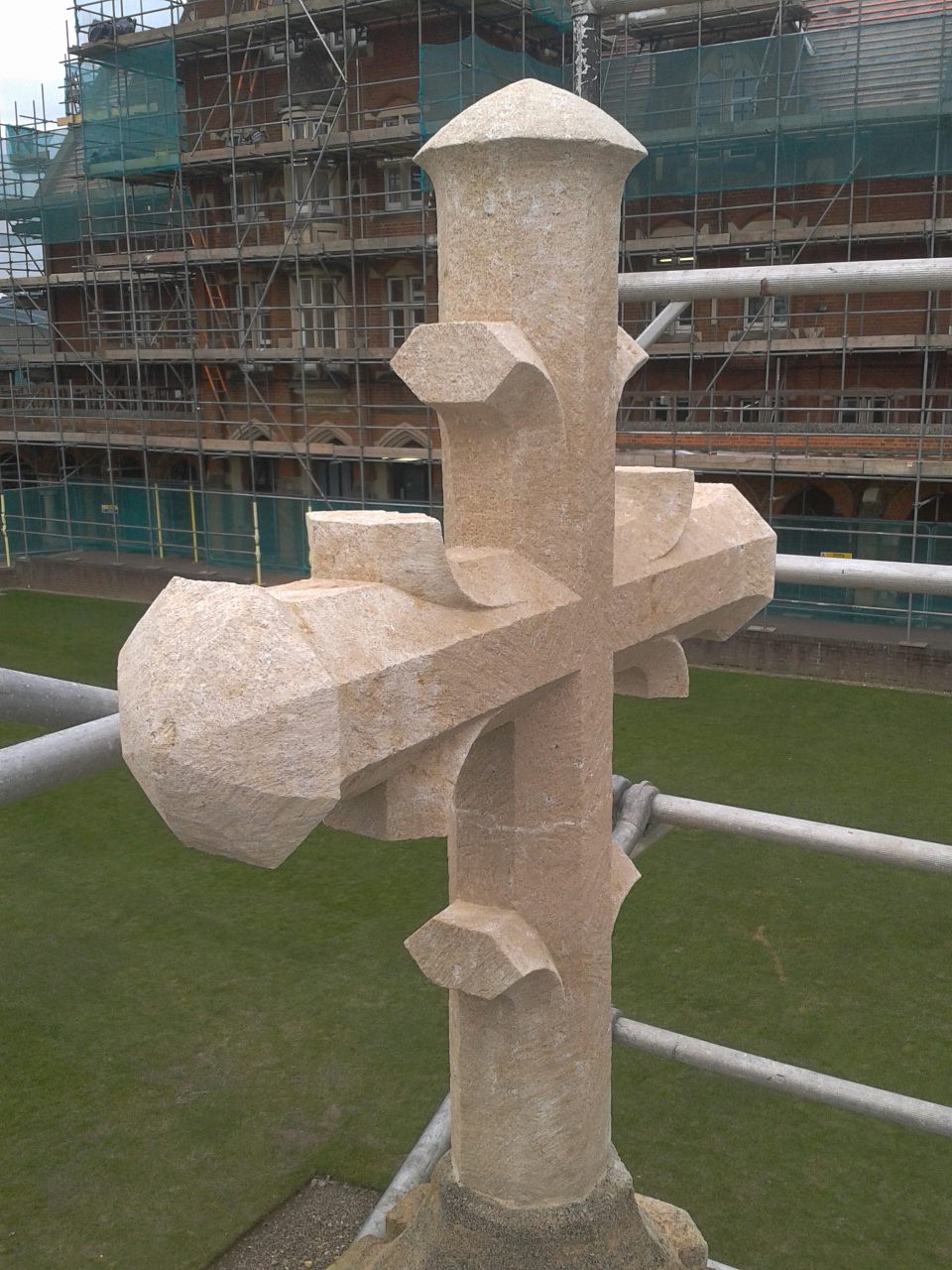 Close up of new Bath stone cross