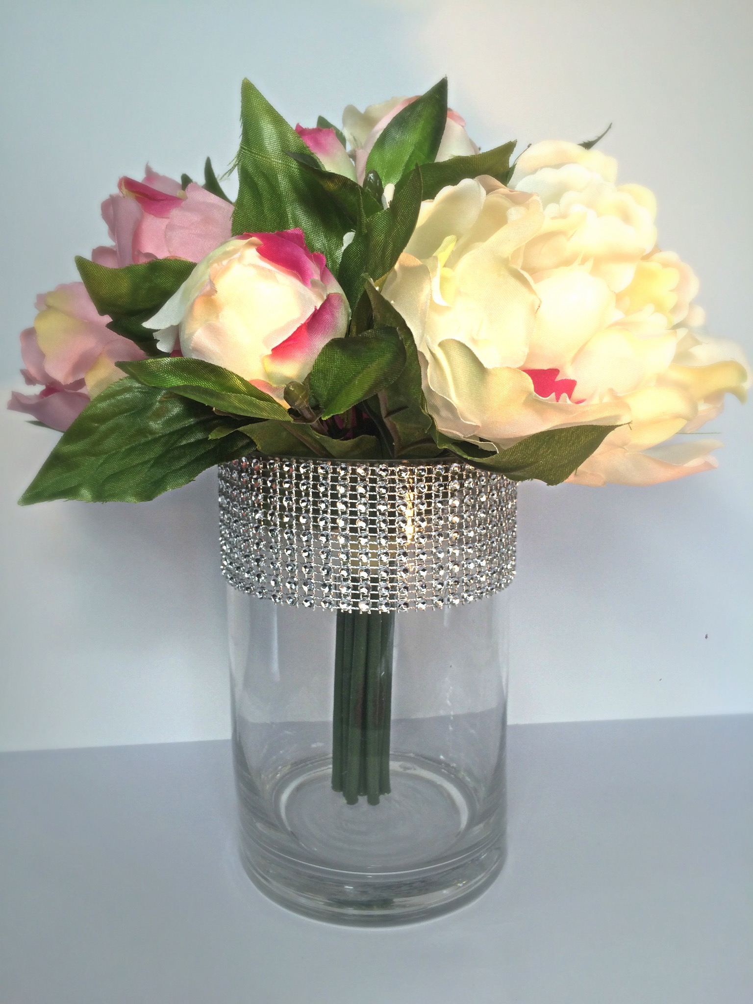 Bling Cylinder Vase 20cm