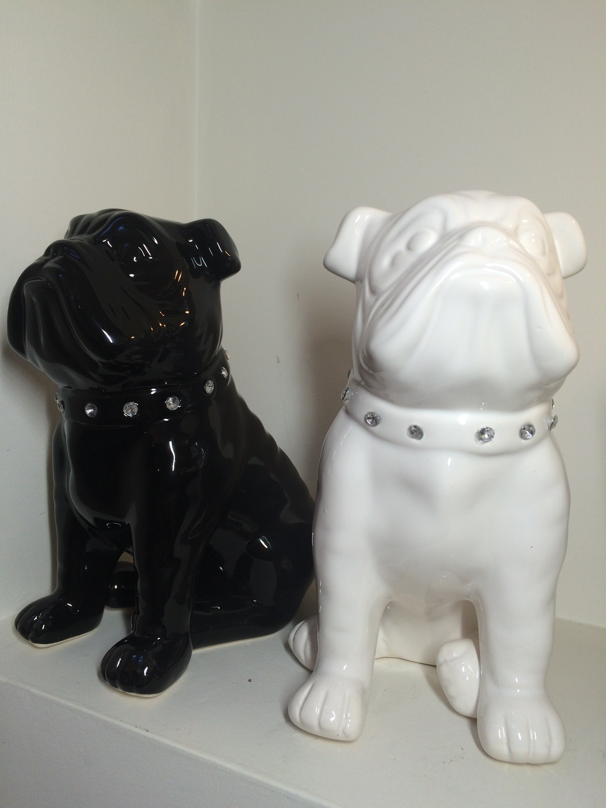 Pair of Bling Collar Bulldogs