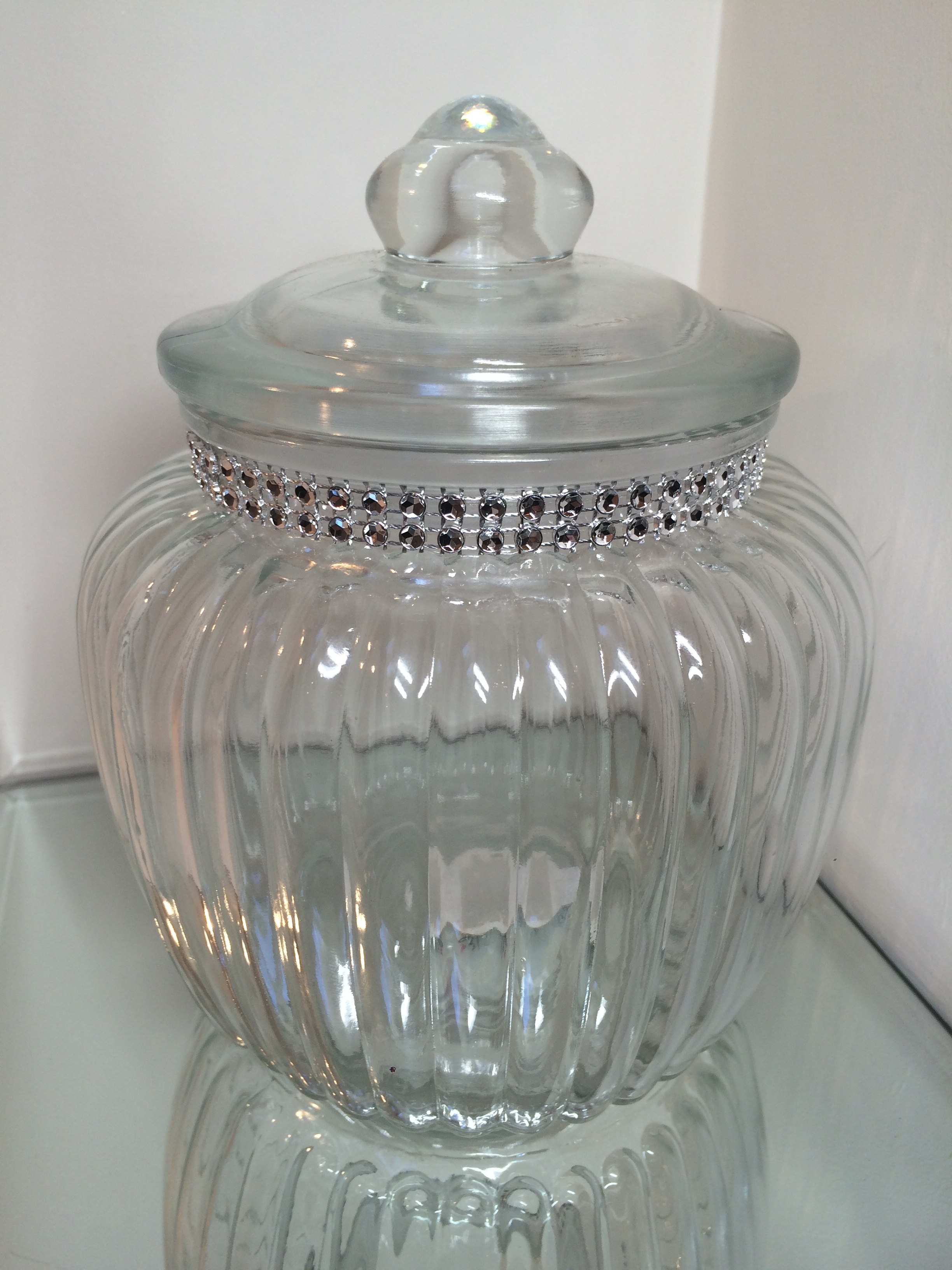 Medium Ribbed Bling storage jar