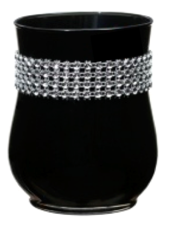 Black diamanté candle jar