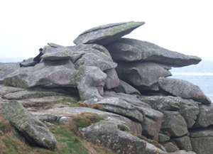 The granite tor known as Pulpit rock on Peninnis