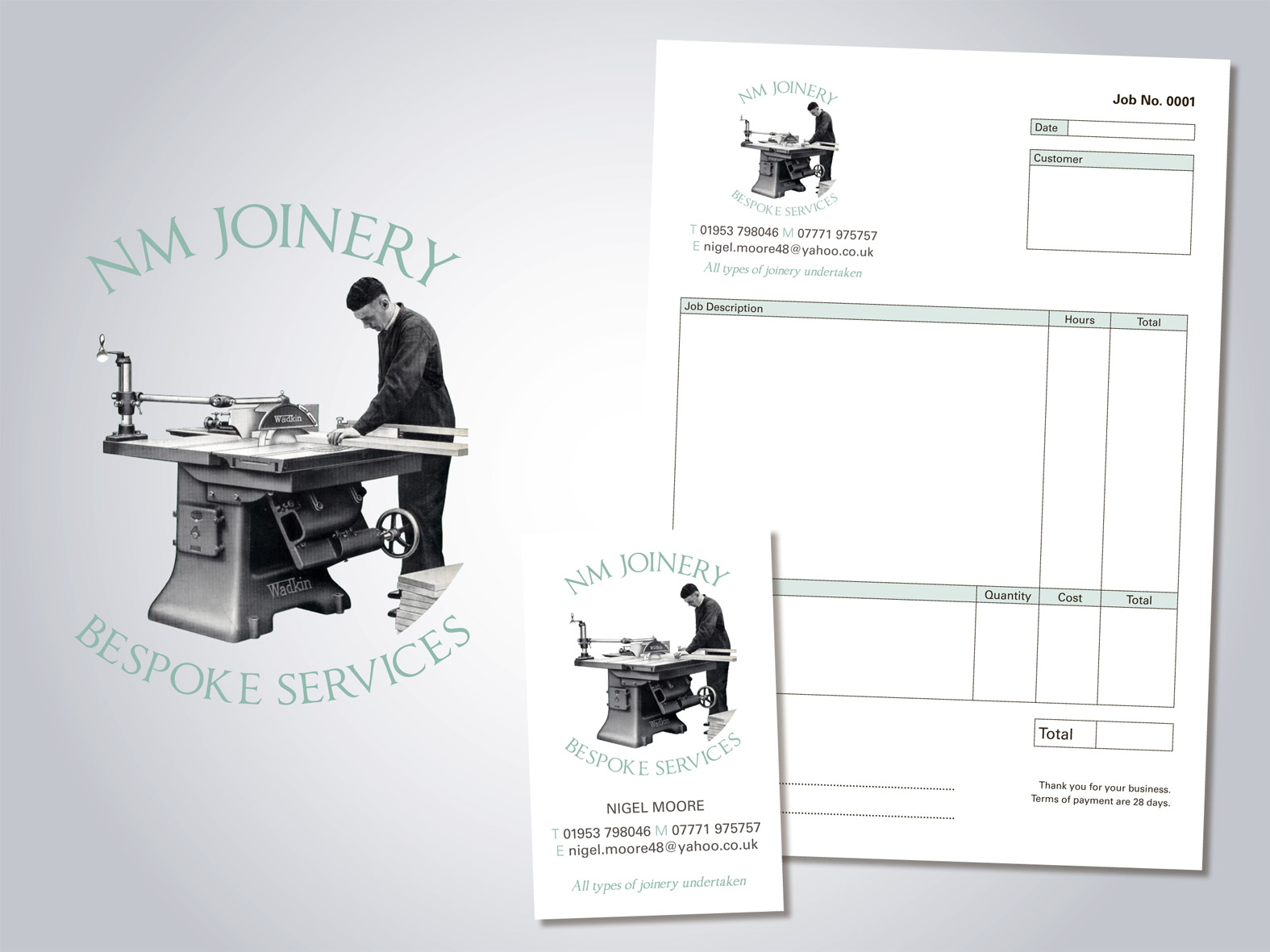 Branding & Business Stationary for New Joinery Business