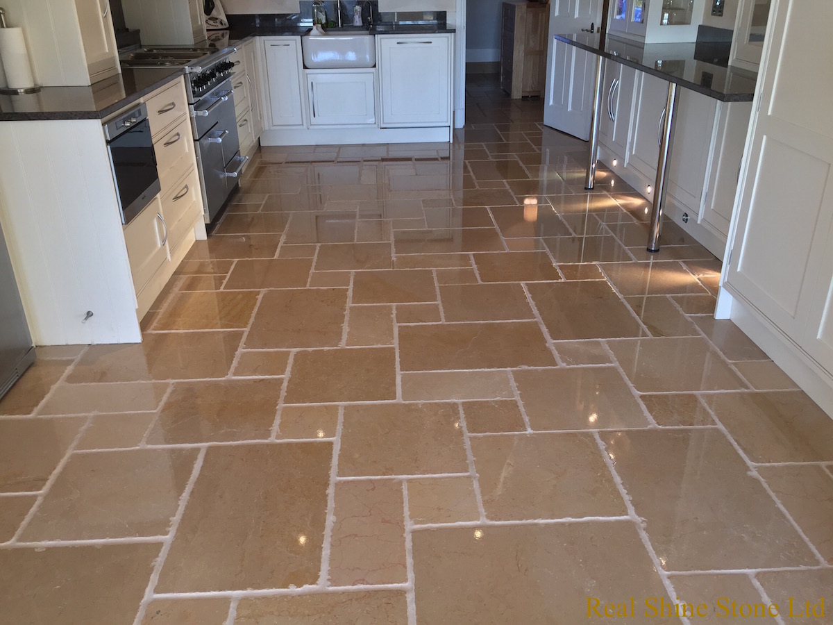 Polishing Limestone floor - after