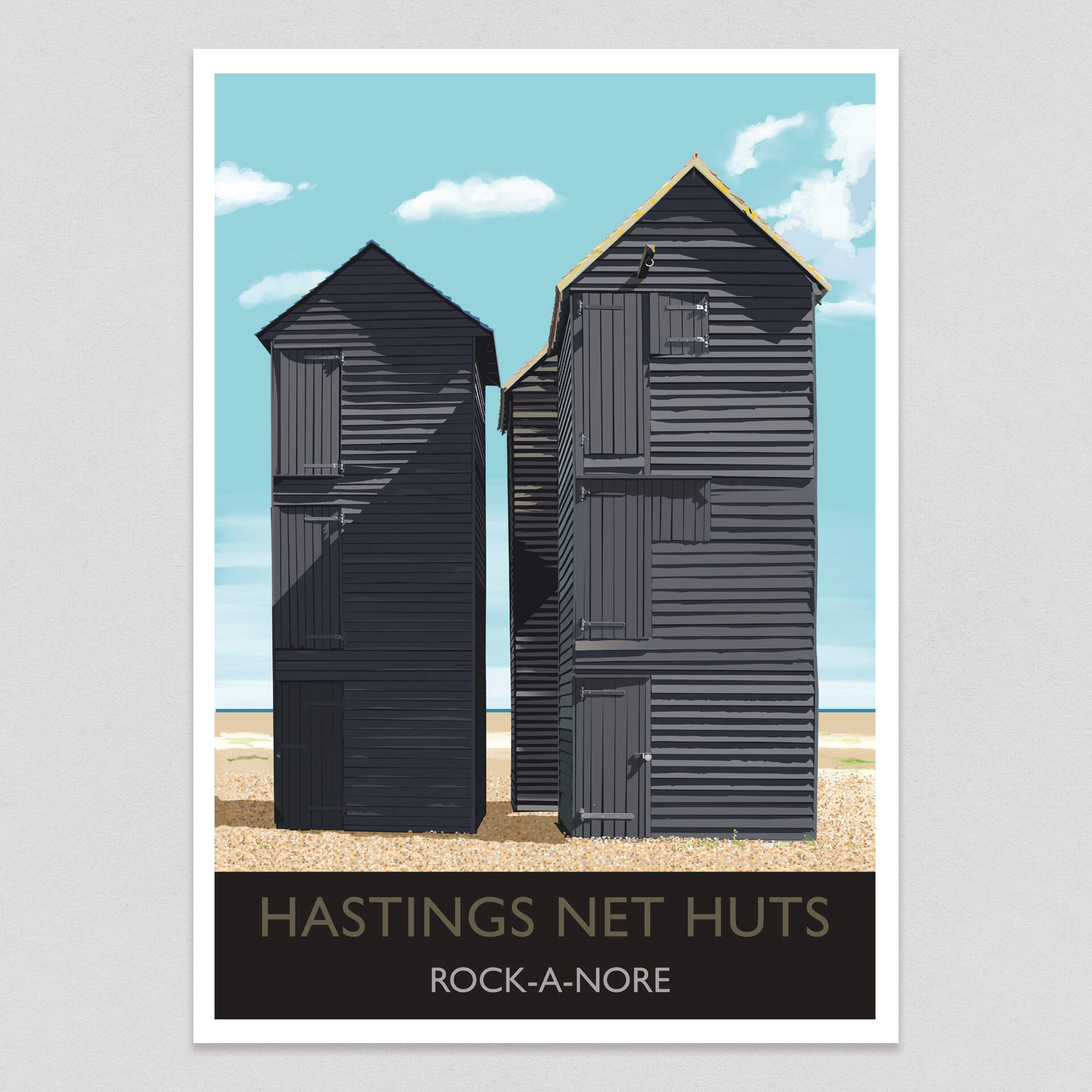 6 x Hastings Net Huts Postcard