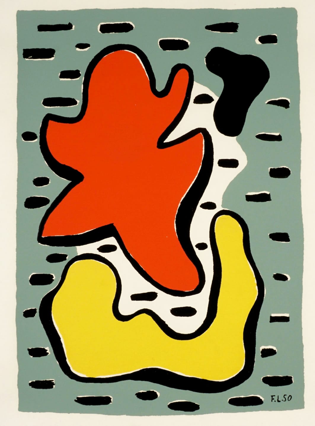 after Fernand Leger - Composition avec formes jaune et rouge