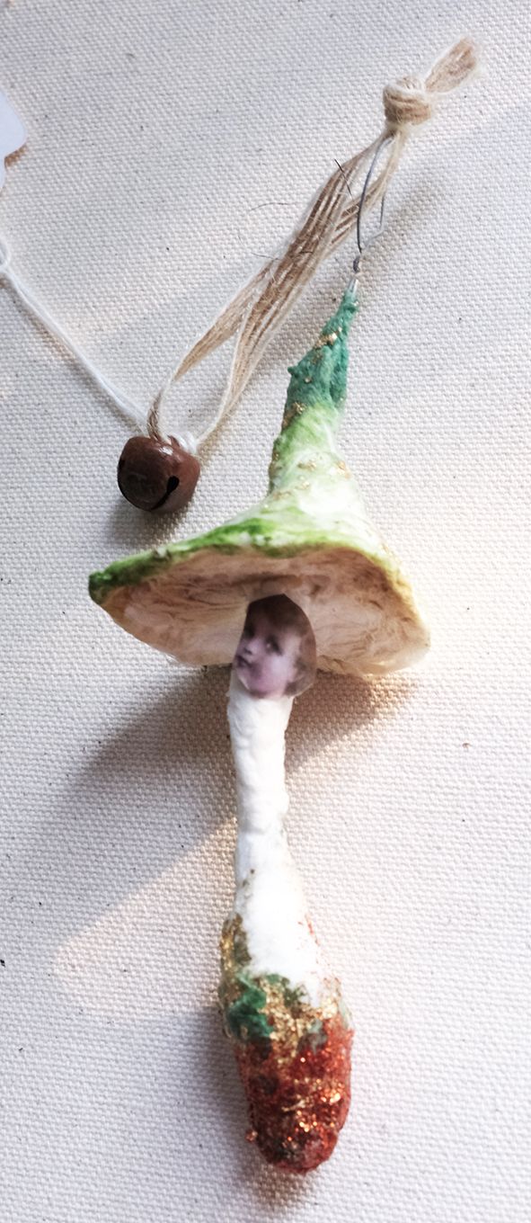 Spun Cotton Mushroom Faerie Ring Decoration