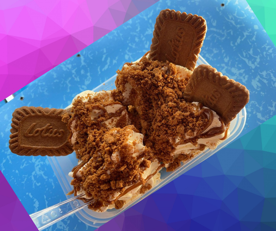 Biscoff Unique taste. Crunchy like Lotus Biscoff is a small cookie with a unique taste and crunchiness ice cream tray