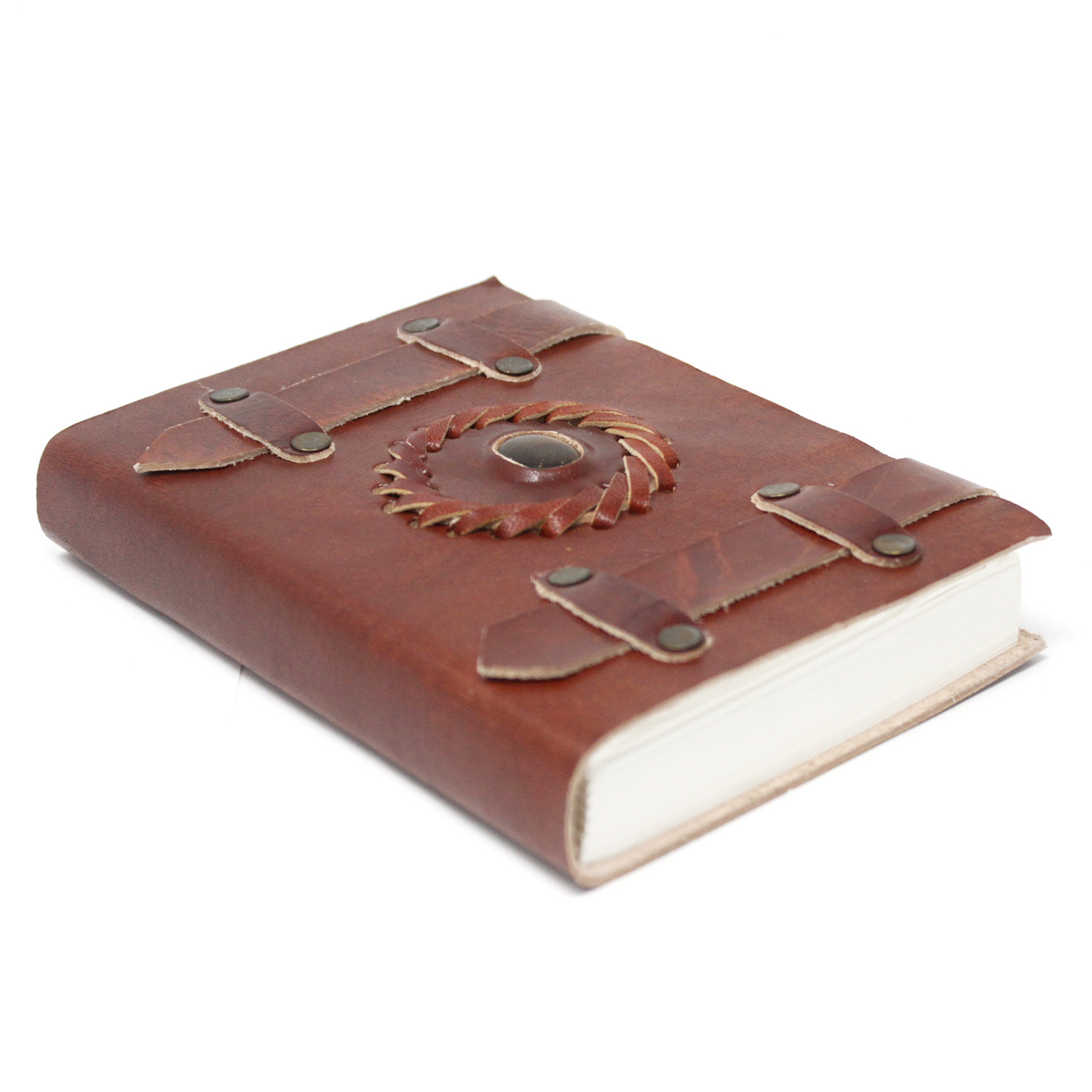 Leather Tigers Eye Notebook (6x4")