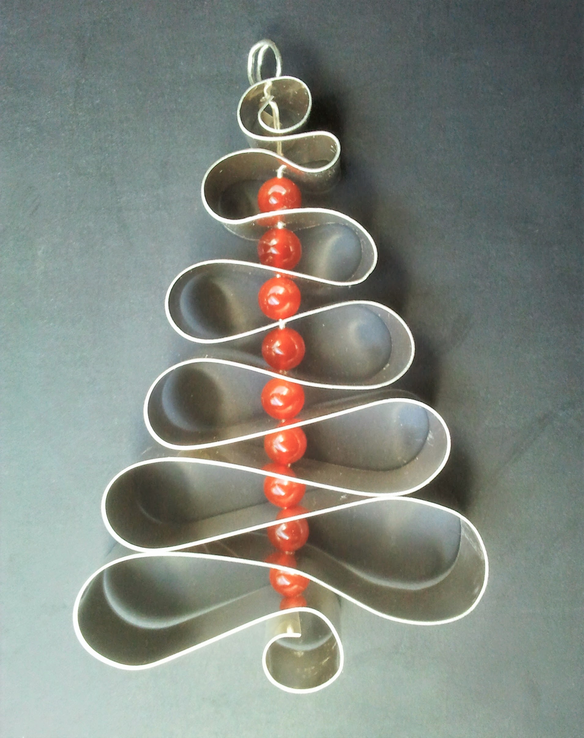 Curved silver Christmas Tree Decorations