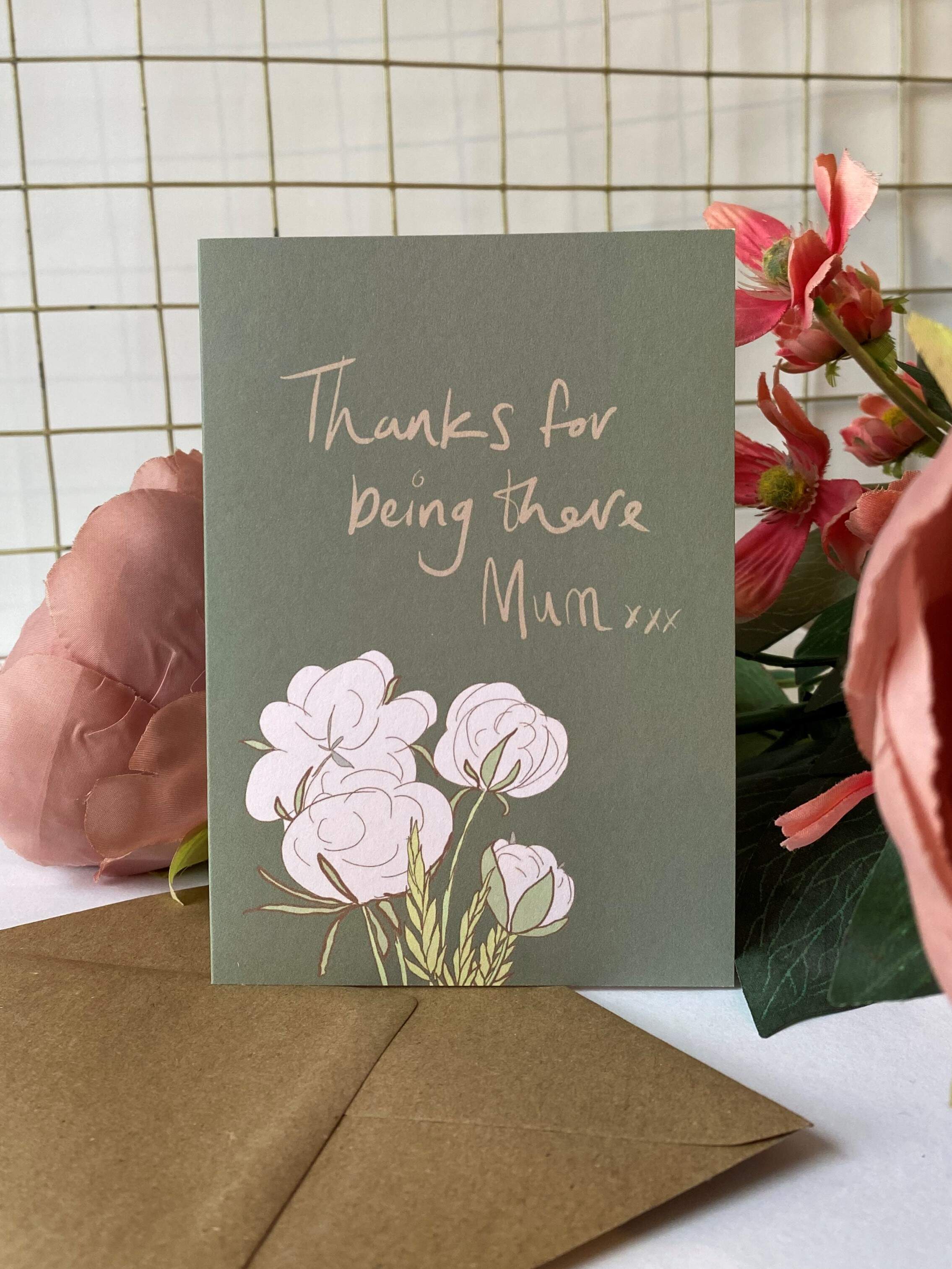Thanks for being there mum- Mother's day greeting card LMMD003