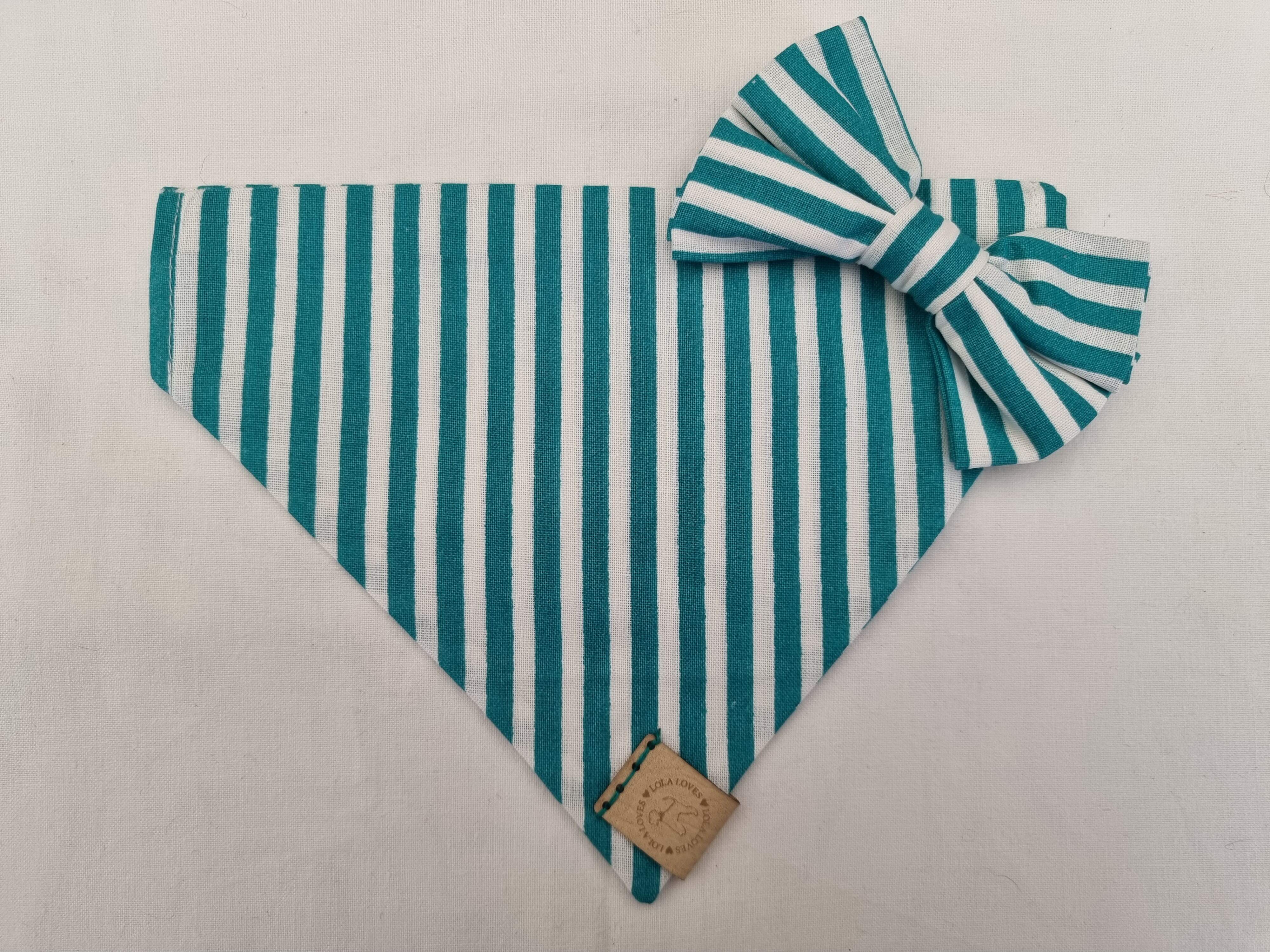 Green Striped Collar Bow-Tie