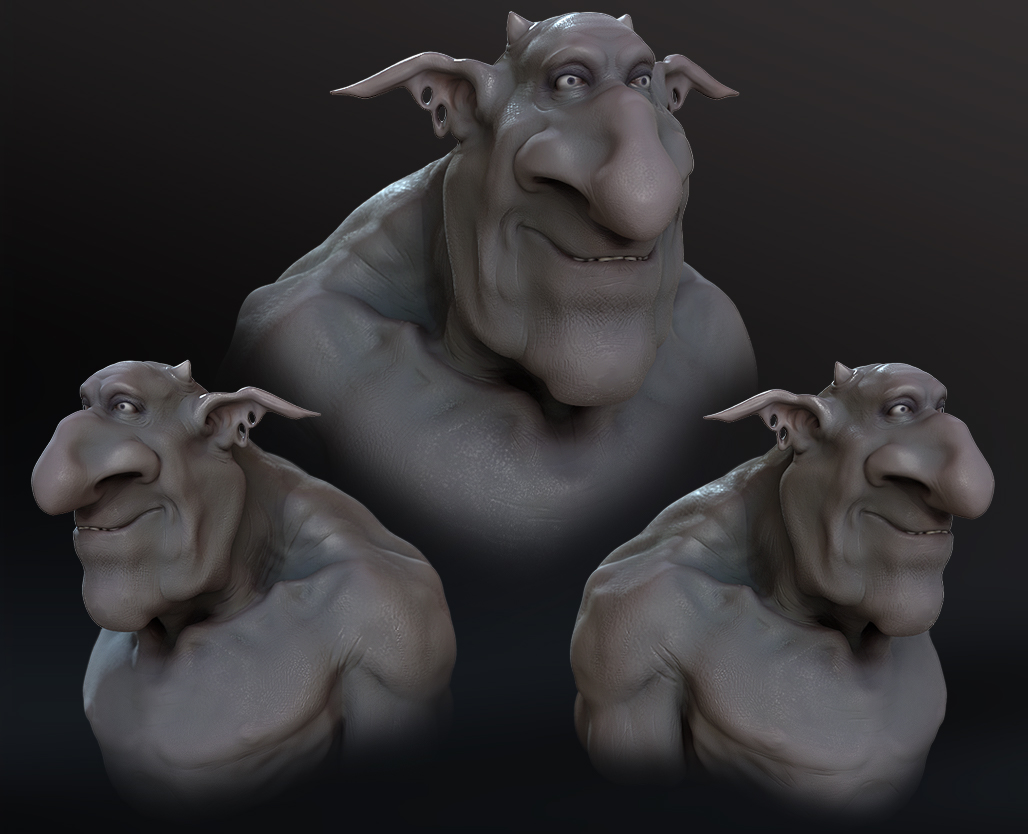 Character Concept for Pythos. Sculpt  with poly paint details.