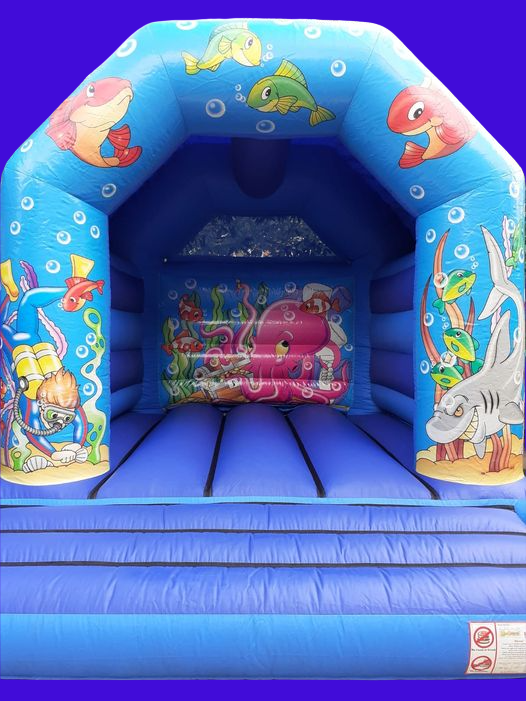 ocean inflatable bouncy castle 10ftw x 12ftd 9ft 6"h