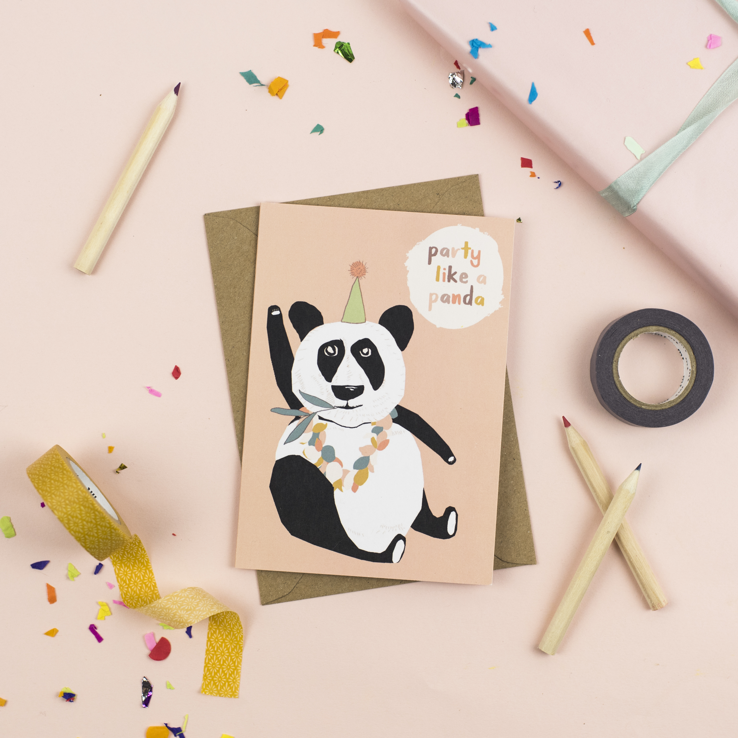 Party like a panda Birthday card
